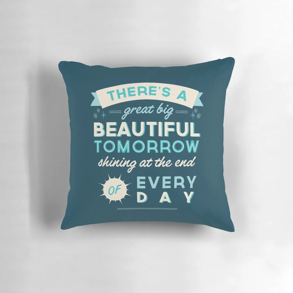 Beautiful and futuristic "Tomorrow" pillow with Disney inspiration and vintage Florida Worlds Fair vibes