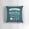 Beautiful and futuristic "Tomorrow" pillow with Disney inspiration and vintage Florida Worlds Fair vibes