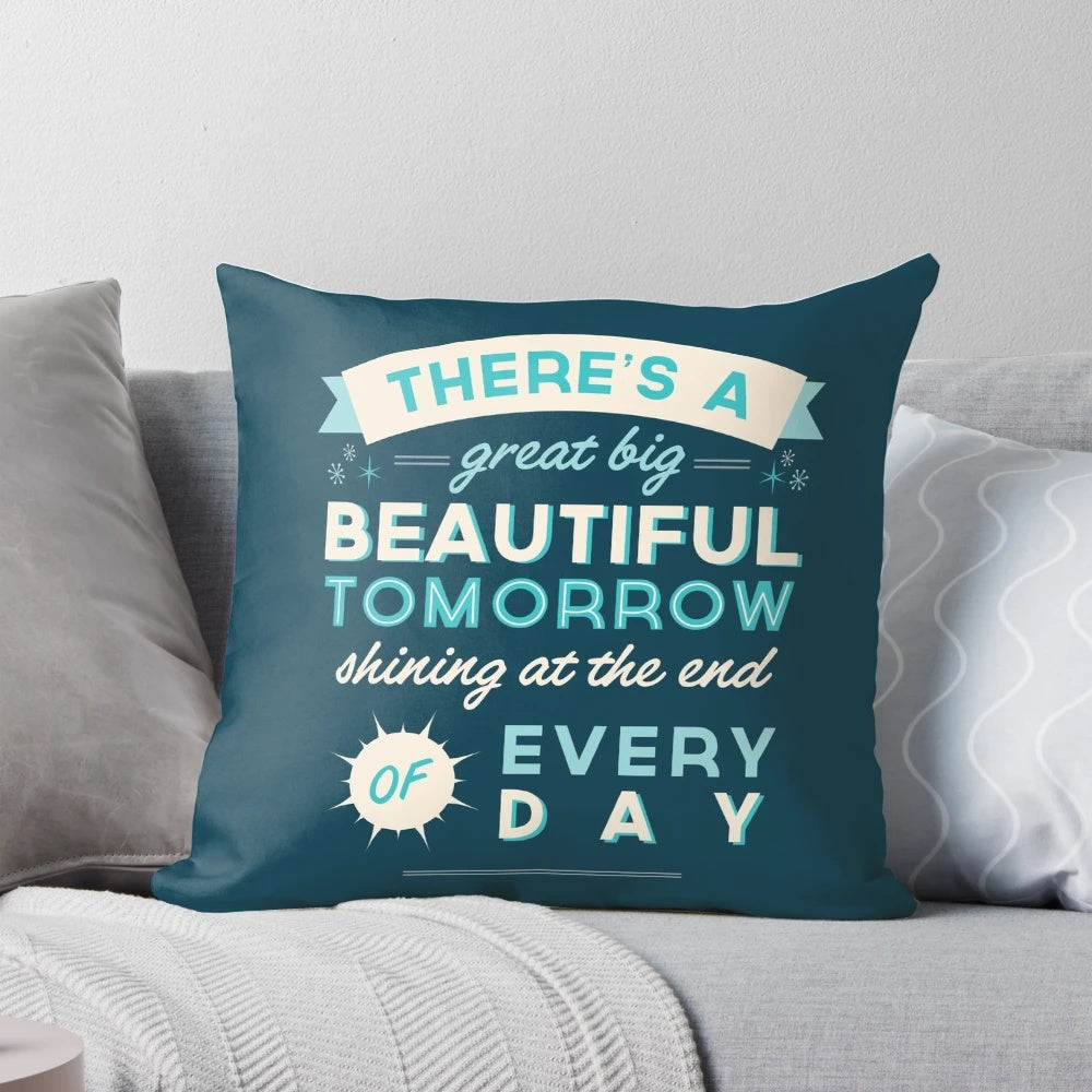 Beautiful and futuristic "Tomorrow" pillow with Disney inspiration and vintage Florida Worlds Fair vibes