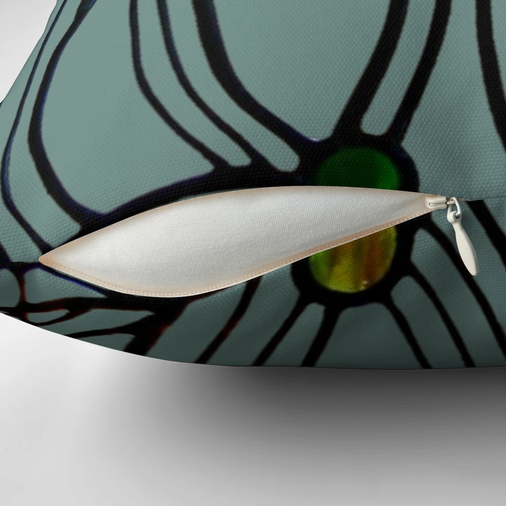 Pillow featuring Charles Rennie Mackintosh's iconic 'Roses and Teardrops' design