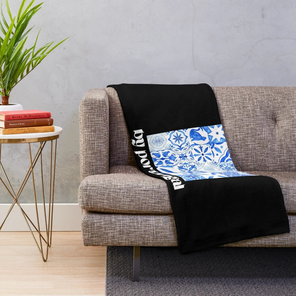 Plush blanket featuring the vibrant colors and motifs of Portugal