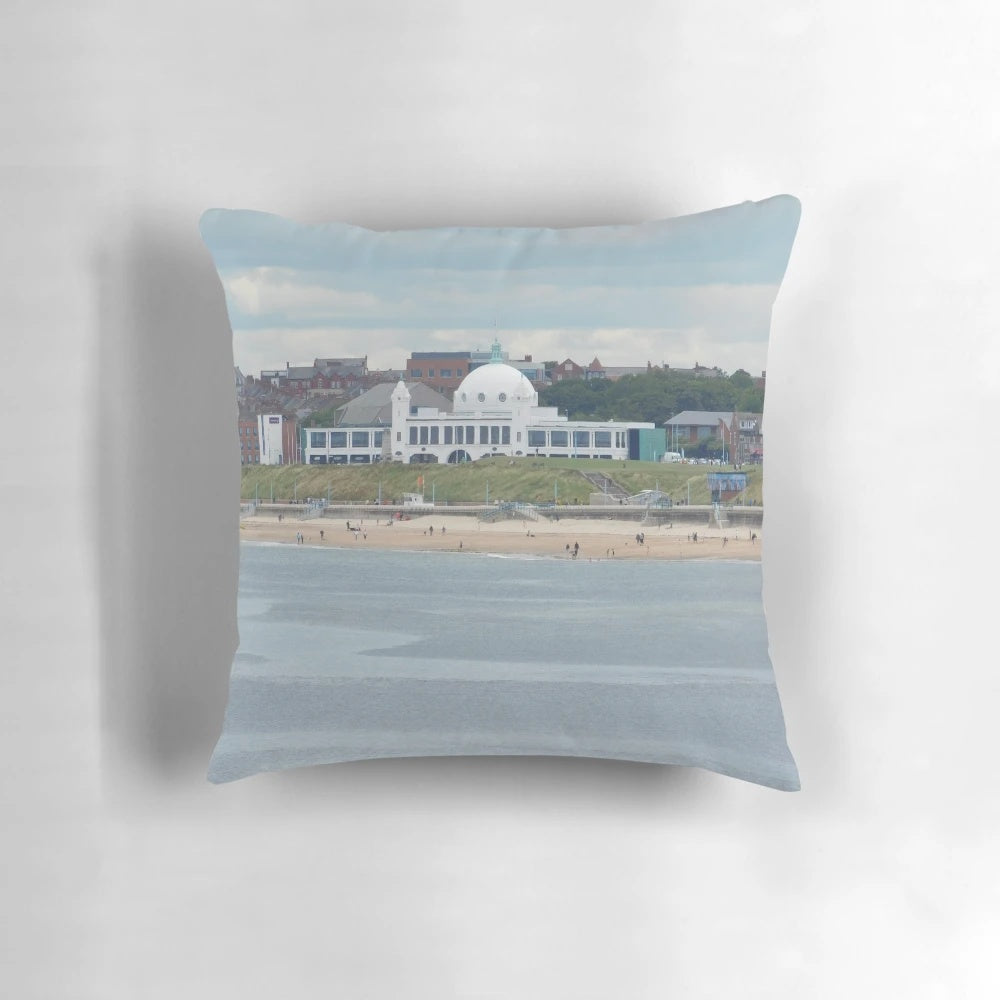 Picturesque Spanish City in Whitley Bay, North East England Pillow