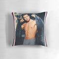 Soft, plush pillow featuring a shirtless image of actor Sebastian Stan as Bucky Barnes from the Marvel Cinematic Universe.