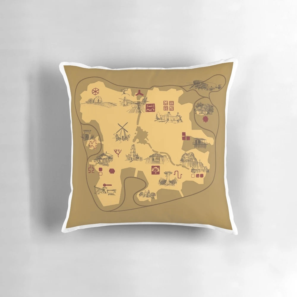 The Witness Boat Map Pillow - Featuring the iconic map from the indie puzzle game