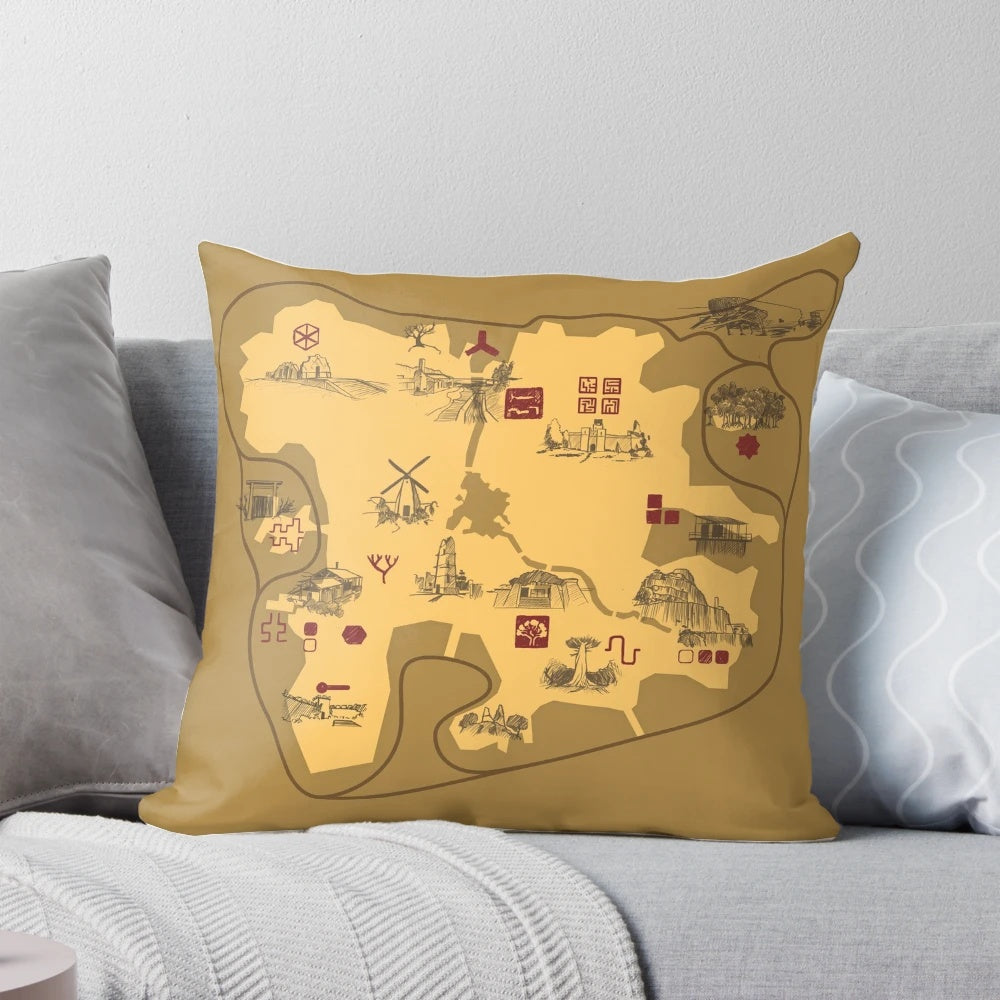 The Witness Boat Map Pillow - Featuring the iconic map from the indie puzzle game