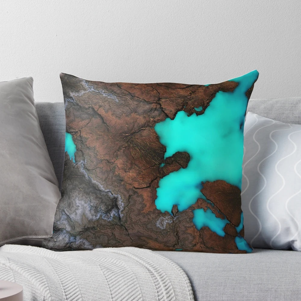 Geoscape Pillow with 3D Topographic Design