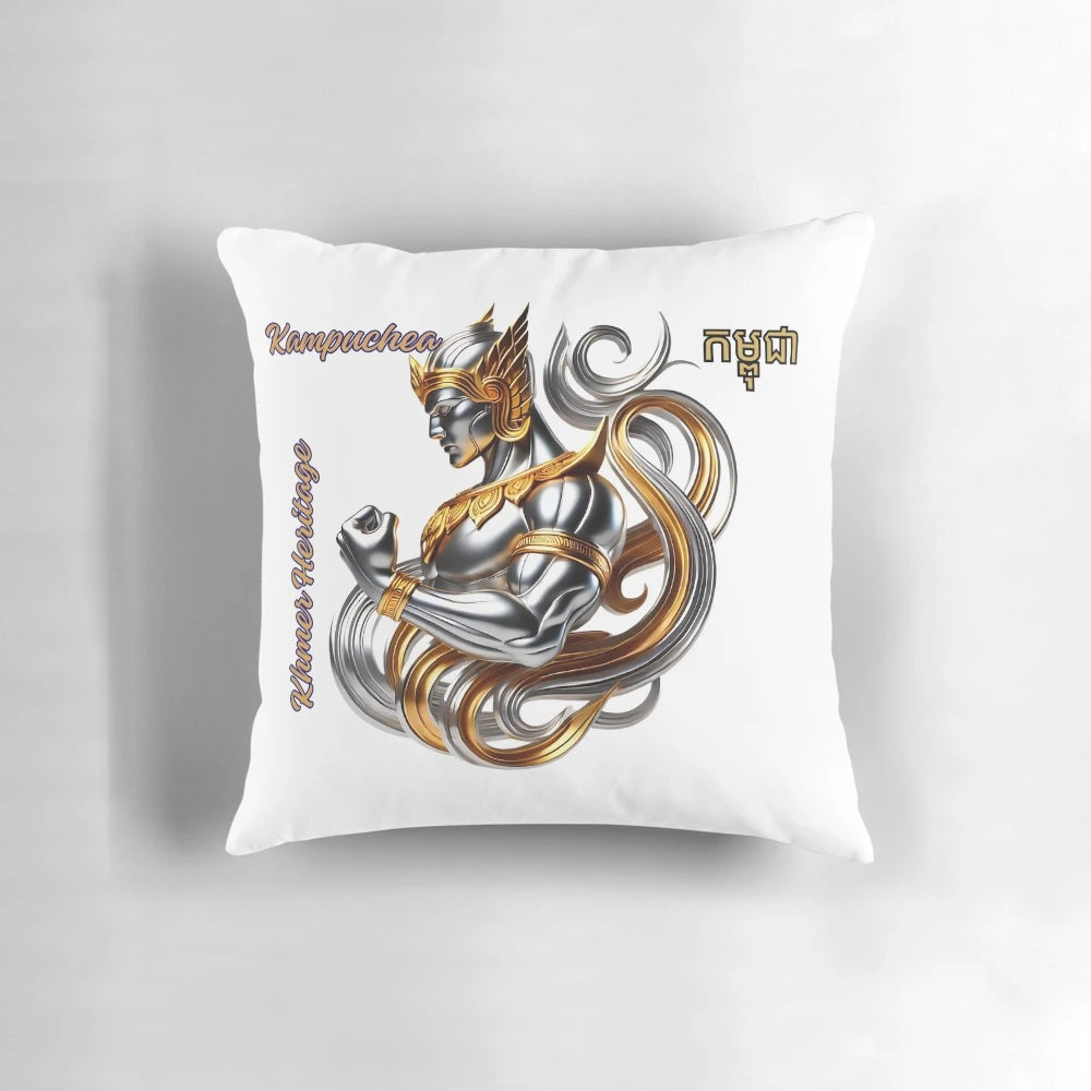 Khmer heritage Kampuchea pillow featuring the Angkor Wat temple