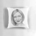 Elegant Pillow Featuring the Portrait of Renowned British Historian Lucy Worsley