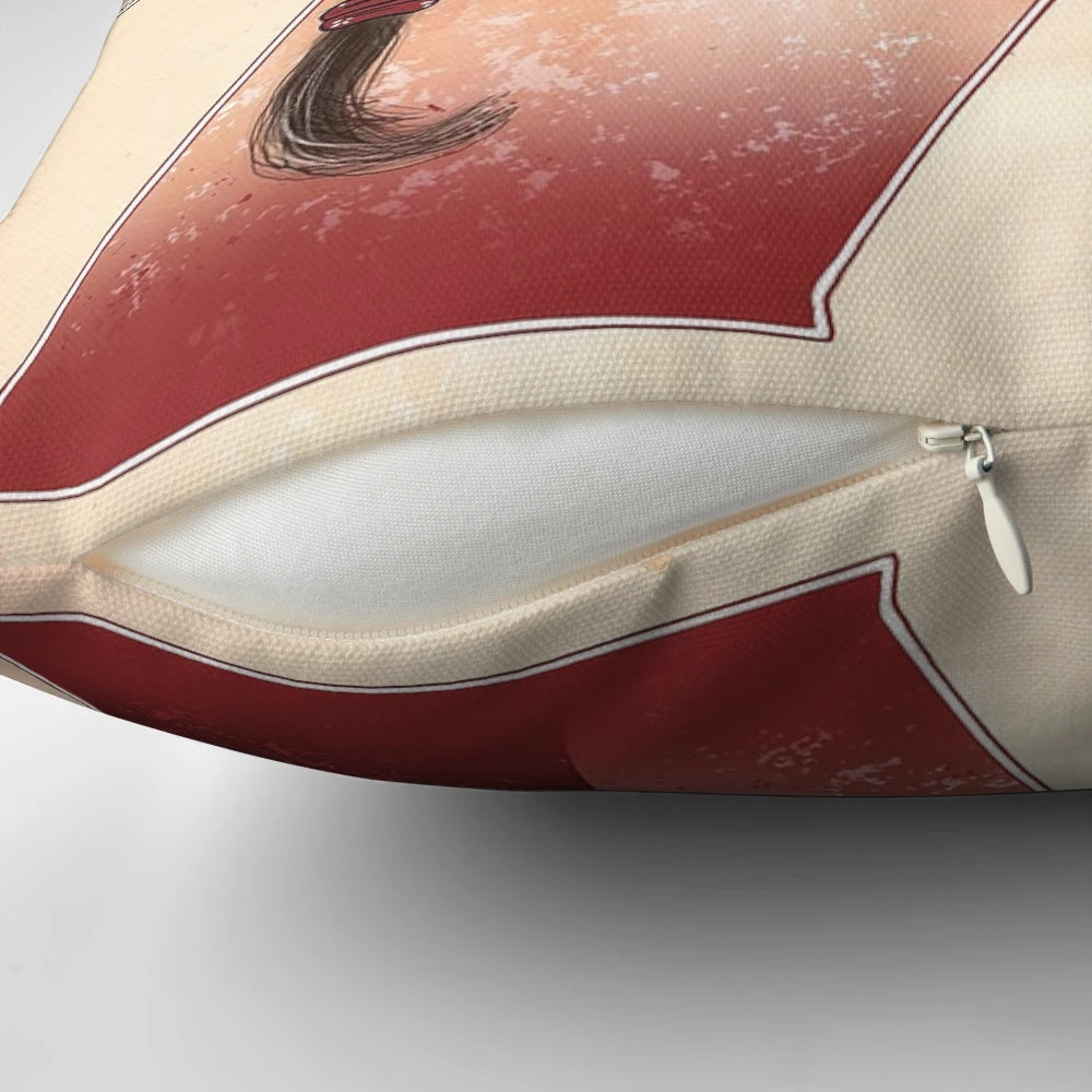 Soft and stylish "X Pearl. #3 Pillow" inspired by the 2022 horror film "Pearl