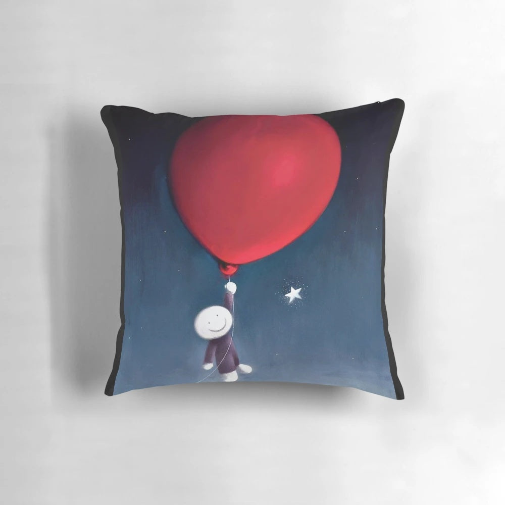 Doug Hyde inspired minimalist pillow with a contemporary, cartoon-like design