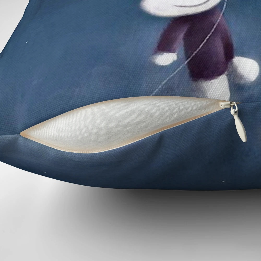 Doug Hyde inspired minimalist pillow with a contemporary, cartoon-like design