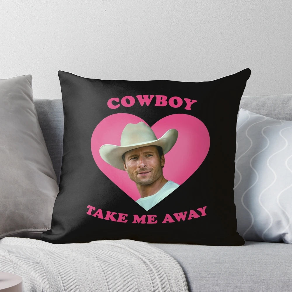 Glen Powell Cowboy-Inspired Pillow