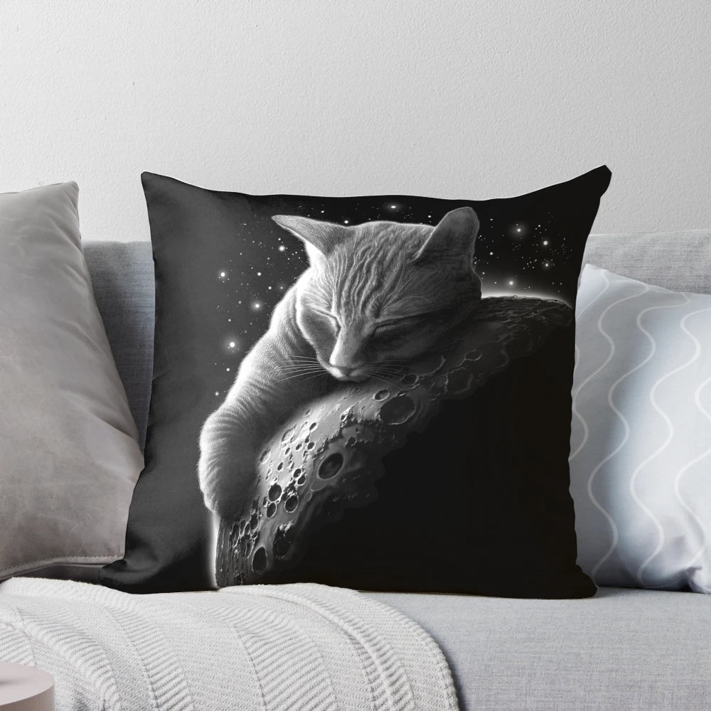 MOONCAT Pillow - A Whimsical Space-Themed Accent for Your Home