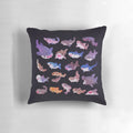 A cozy pillow featuring a vibrant shark design, perfect for ocean lovers.