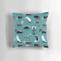 Vibrant pillow featuring the diverse skunk species of the Mephitidae family