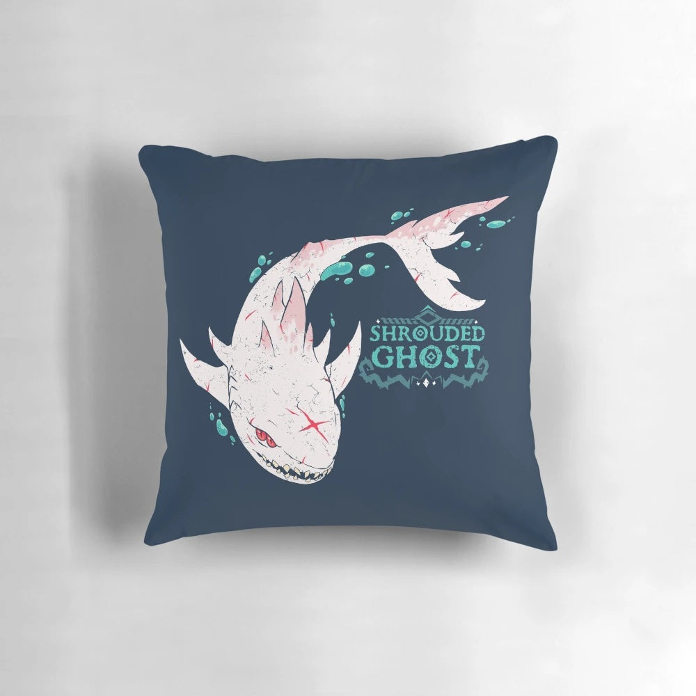 Pillow featuring the legendary Shrouded Ghost sea monster from the game Sea of Thieves