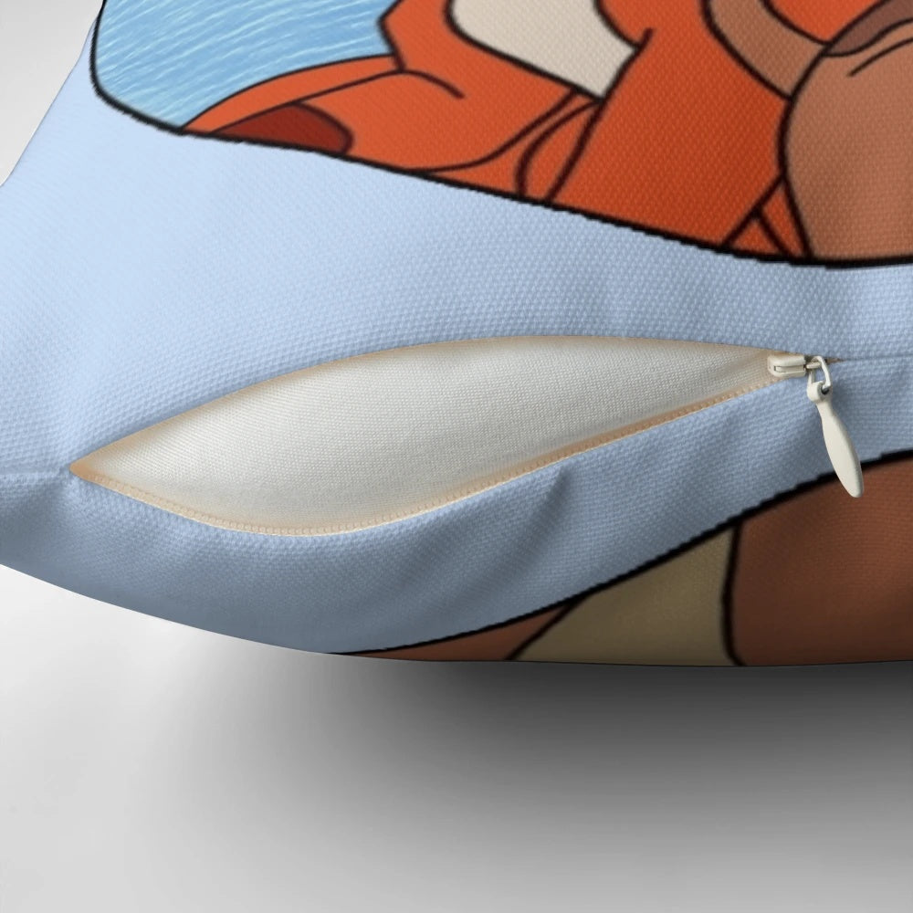 Pillow featuring the beloved Disney characters, the fox and the hound, from the classic animated film