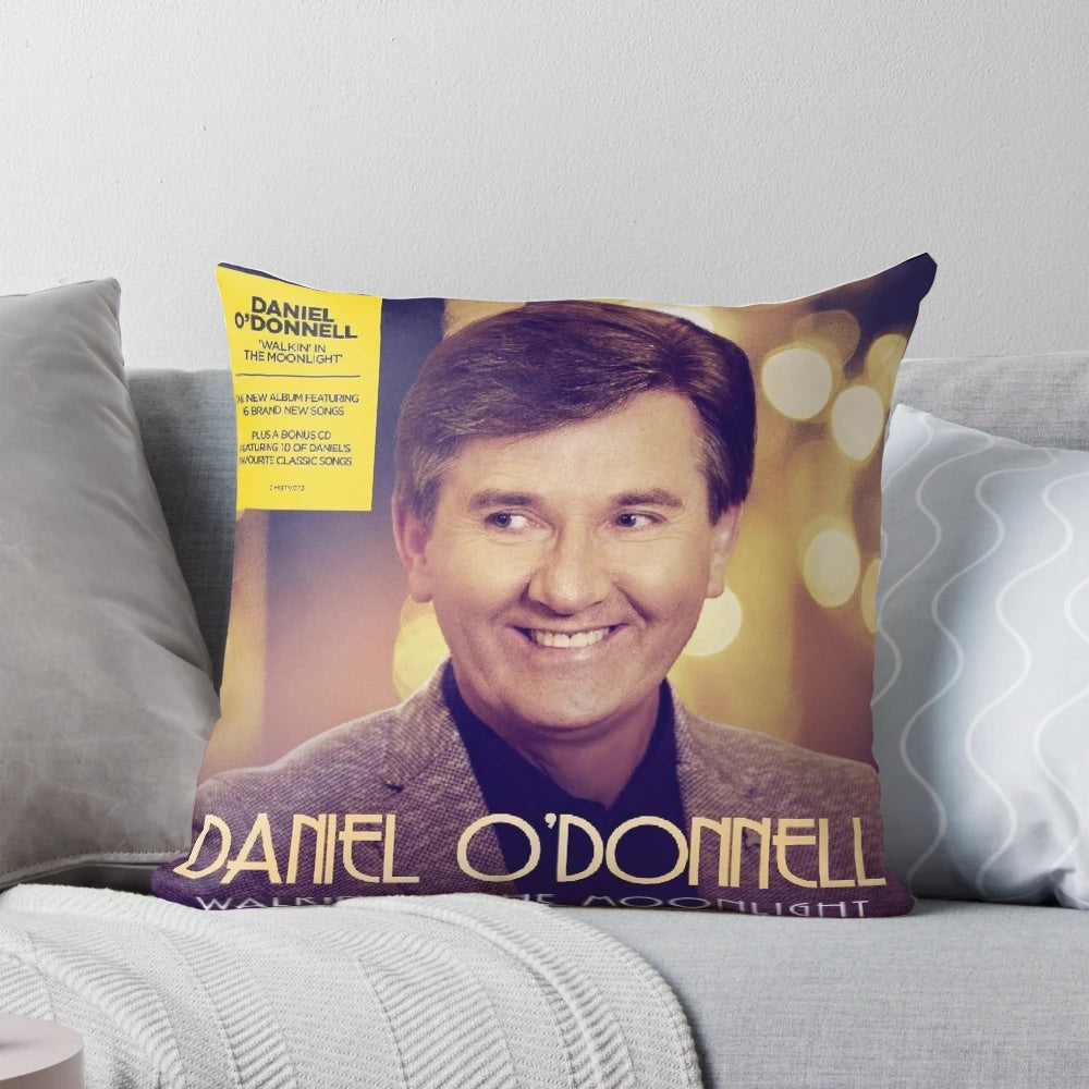 Elegant "Walkin' in the Moonlight" Pillow Featuring Daniel O'Donnell's Christmas and Inspirational Album Covers