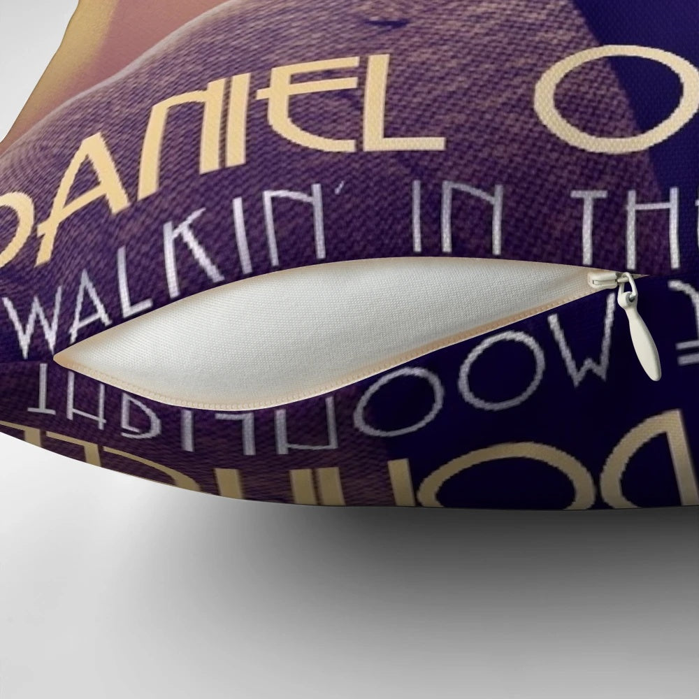 Elegant "Walkin' in the Moonlight" Pillow Featuring Daniel O'Donnell's Christmas and Inspirational Album Covers