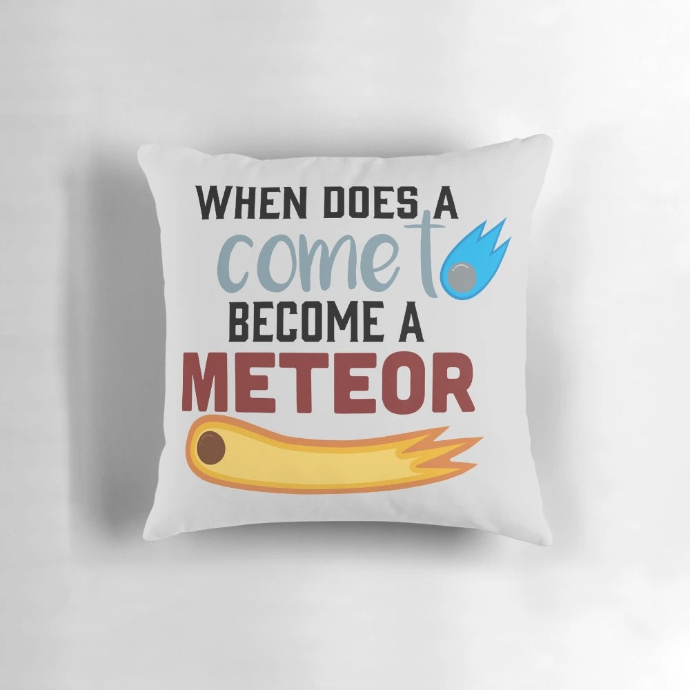 Pillow featuring the moment when a comet becomes a meteor, inspired by the epic tale of the Odyssey.