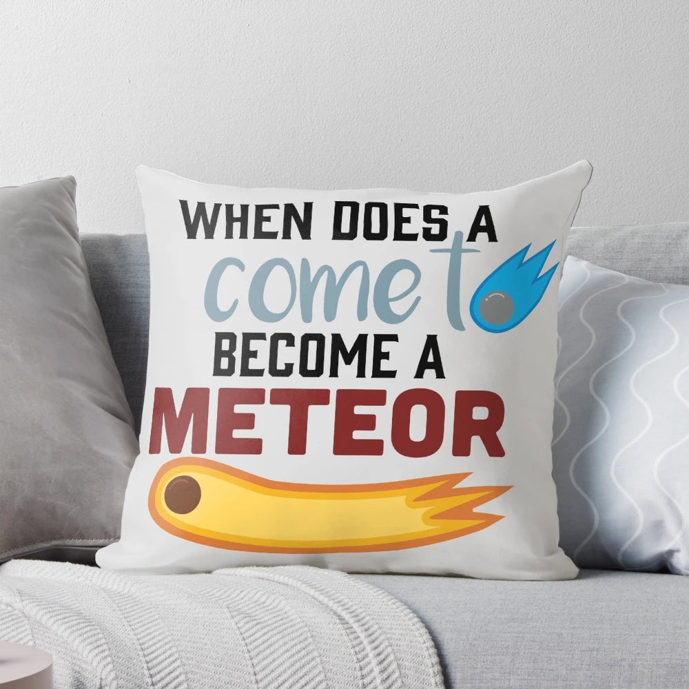 Pillow featuring the moment when a comet becomes a meteor, inspired by the epic tale of the Odyssey.