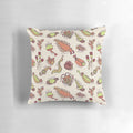Colorful throw pillow featuring an infographic-style illustration of various Cambrian period invertebrate fossils
