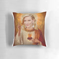 A soft, plush pillow featuring the image of Jesus and actress Cate Blanchett, perfect for Christian and movie fans alike.