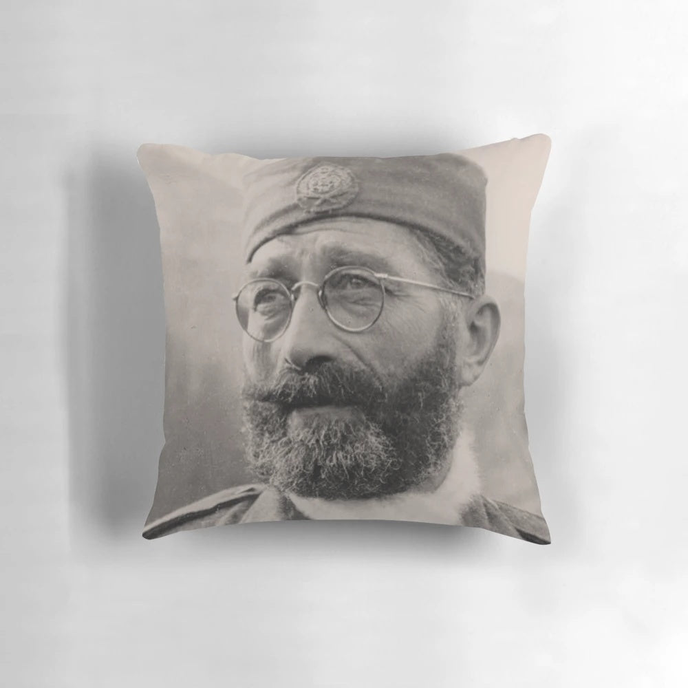 CICA Pillow featuring the portrait of Serbian General Draza Mihailovic, a World War II hero and leader of the Chetnik resistance