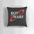 Red Dwarf-inspired pillow featuring iconic characters and quotes