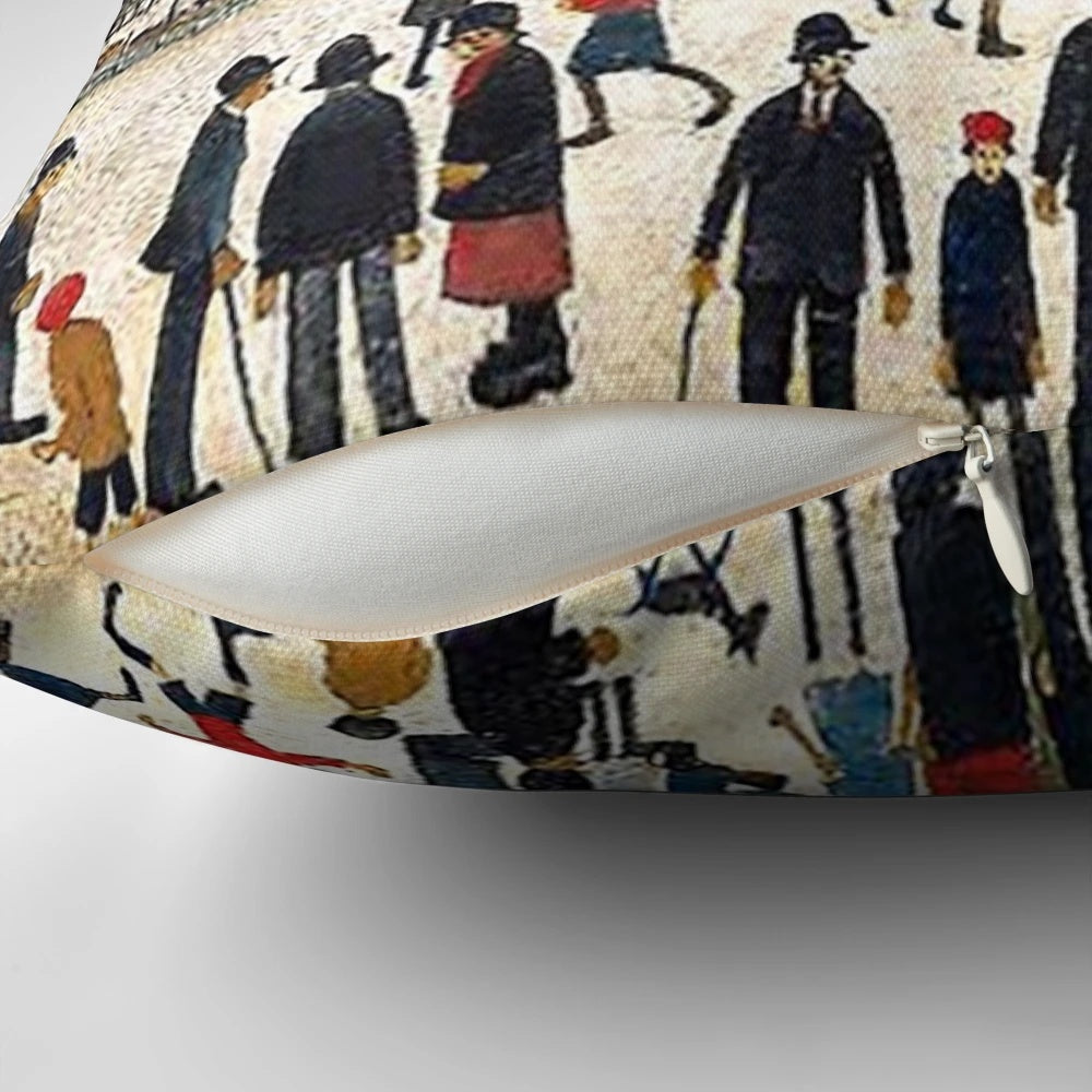 L. S. Lowry 1887 1976 CN 10 Poster Pillow featuring the renowned artist's distinctive industrial landscapes and cityscapes.