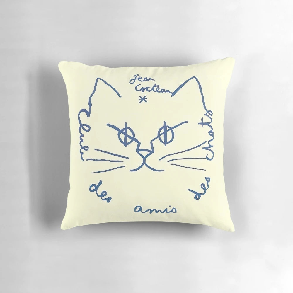 Pillow featuring the captivating artwork of renowned French artist Jean Cocteau