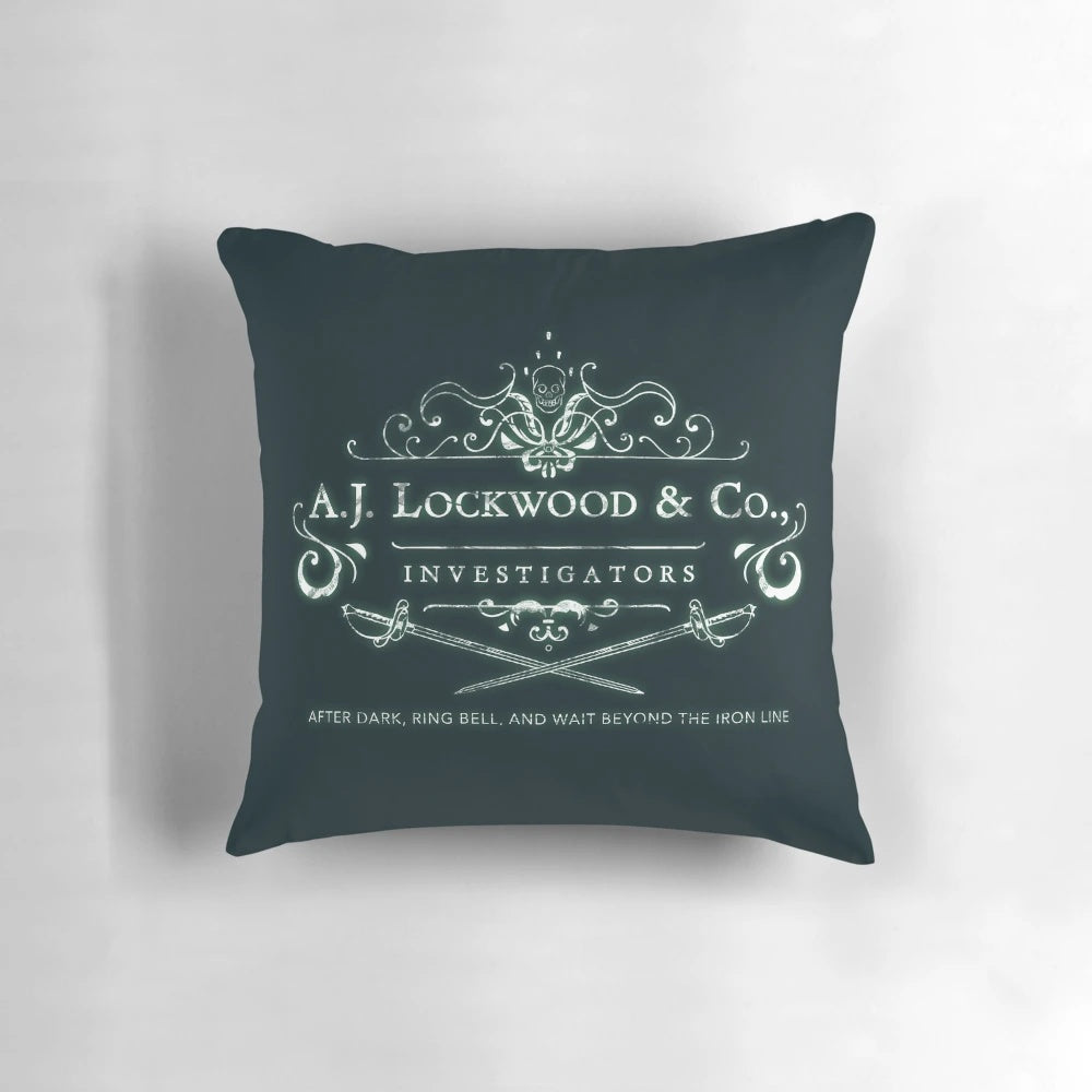 Plush "Lockwood and Co." inspired pillow featuring the iconic design.