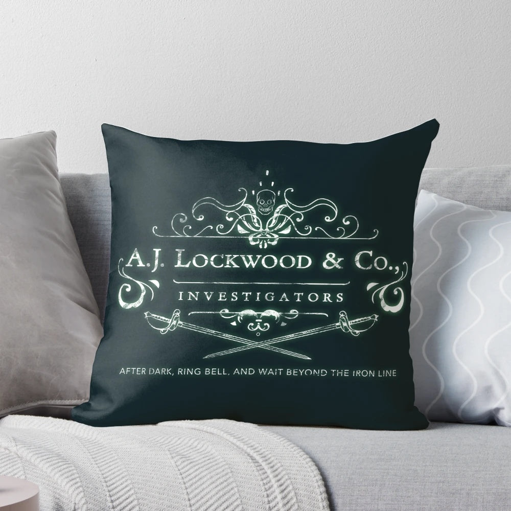 Plush "Lockwood and Co." inspired pillow featuring the iconic design.