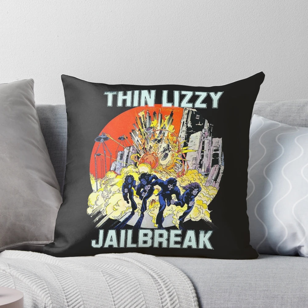 Thin Lizzy Pillow featuring the iconic band logo and Phil Lynott's image
