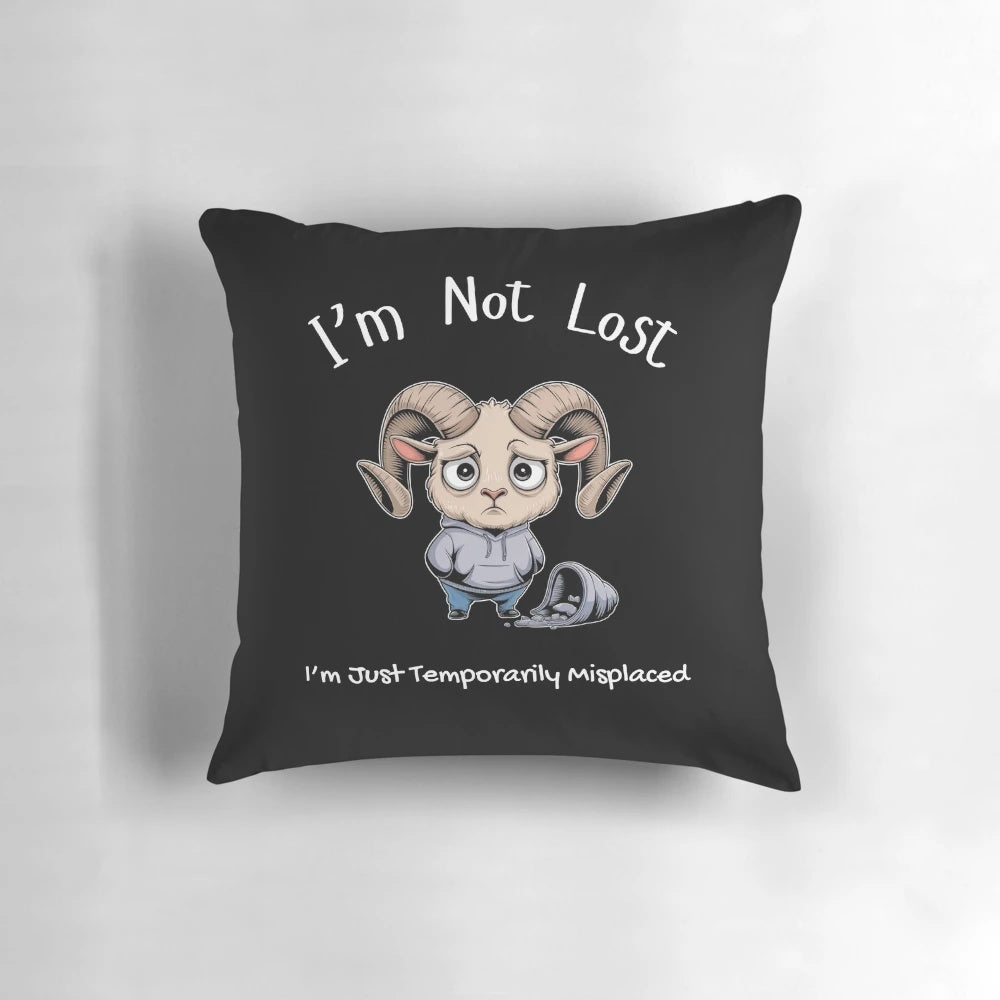 I'm Not Lost, Just Temporarily Misplaced" Funny Pillow - Unique, Whimsical Home Decor for Wanderers