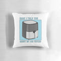 Decorative pillow with an air fryer design, perfect for the kitchen