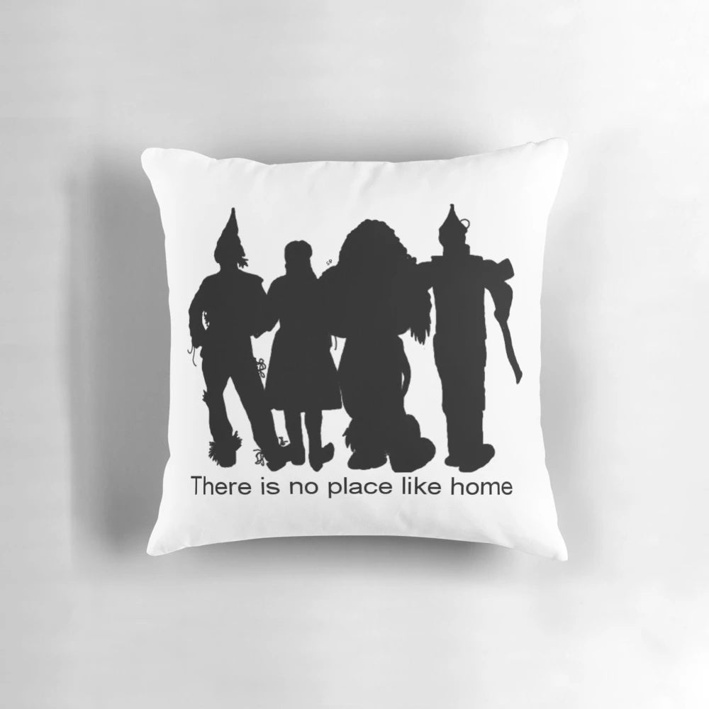 Wizard of Oz-themed decorative pillow featuring iconic characters and elements from the classic fantasy tale