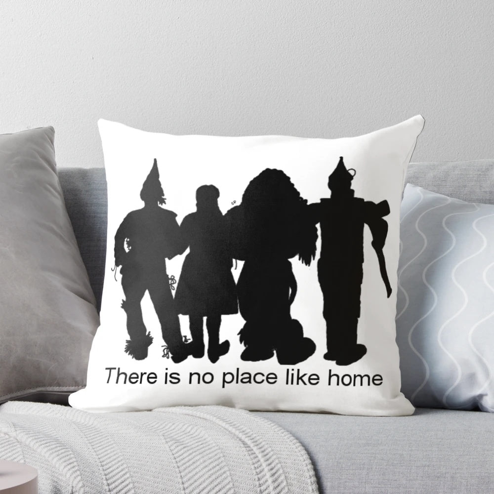 Wizard of Oz-themed decorative pillow featuring iconic characters and elements from the classic fantasy tale