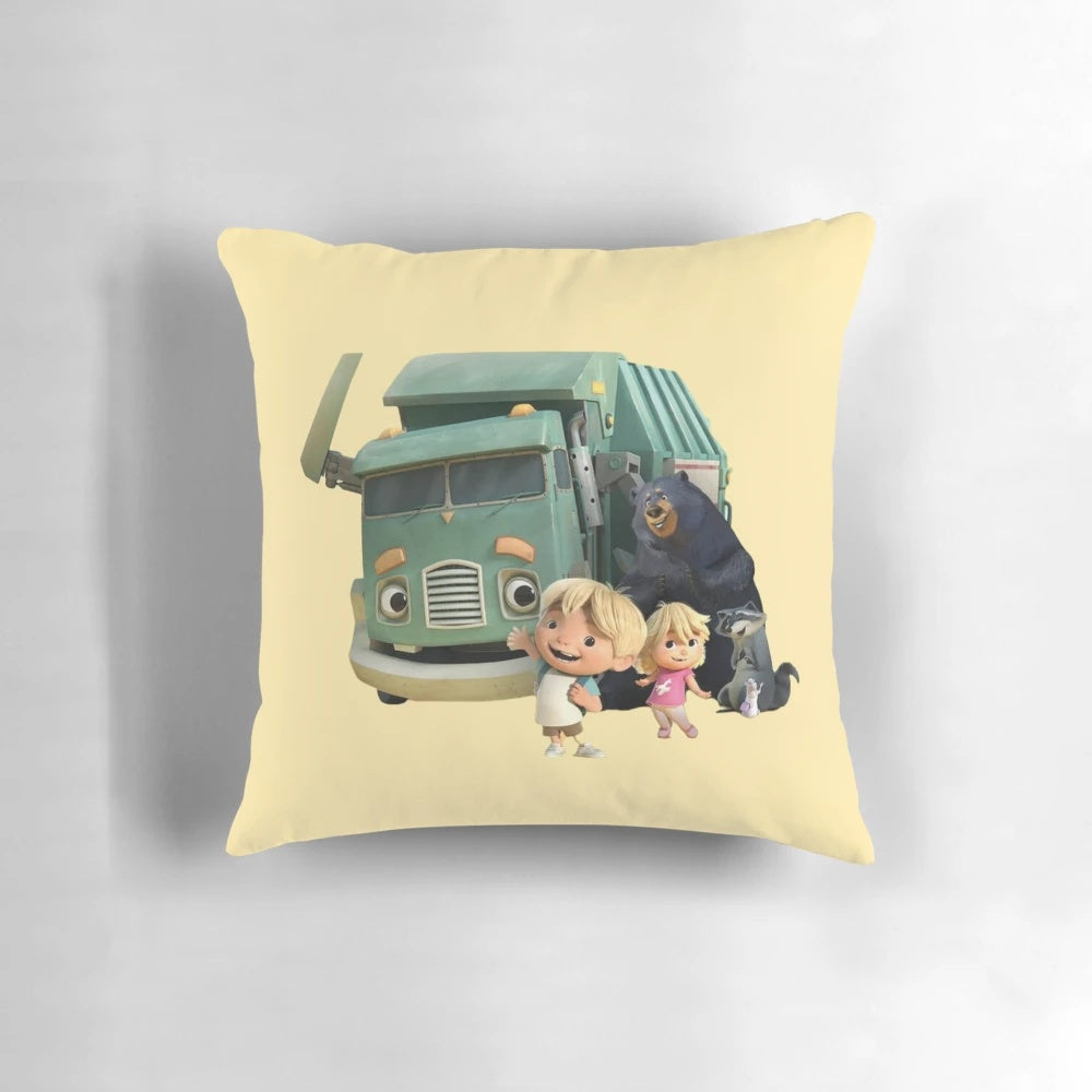 Plush "Trash Truck" Netflix animation character pillow