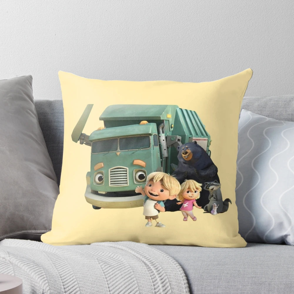 Plush "Trash Truck" Netflix animation character pillow
