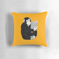 Soft and cozy pillow featuring the classic book "On the Origin of Species" by Charles Darwin, showcasing the evolution of apes and chimpanzees.