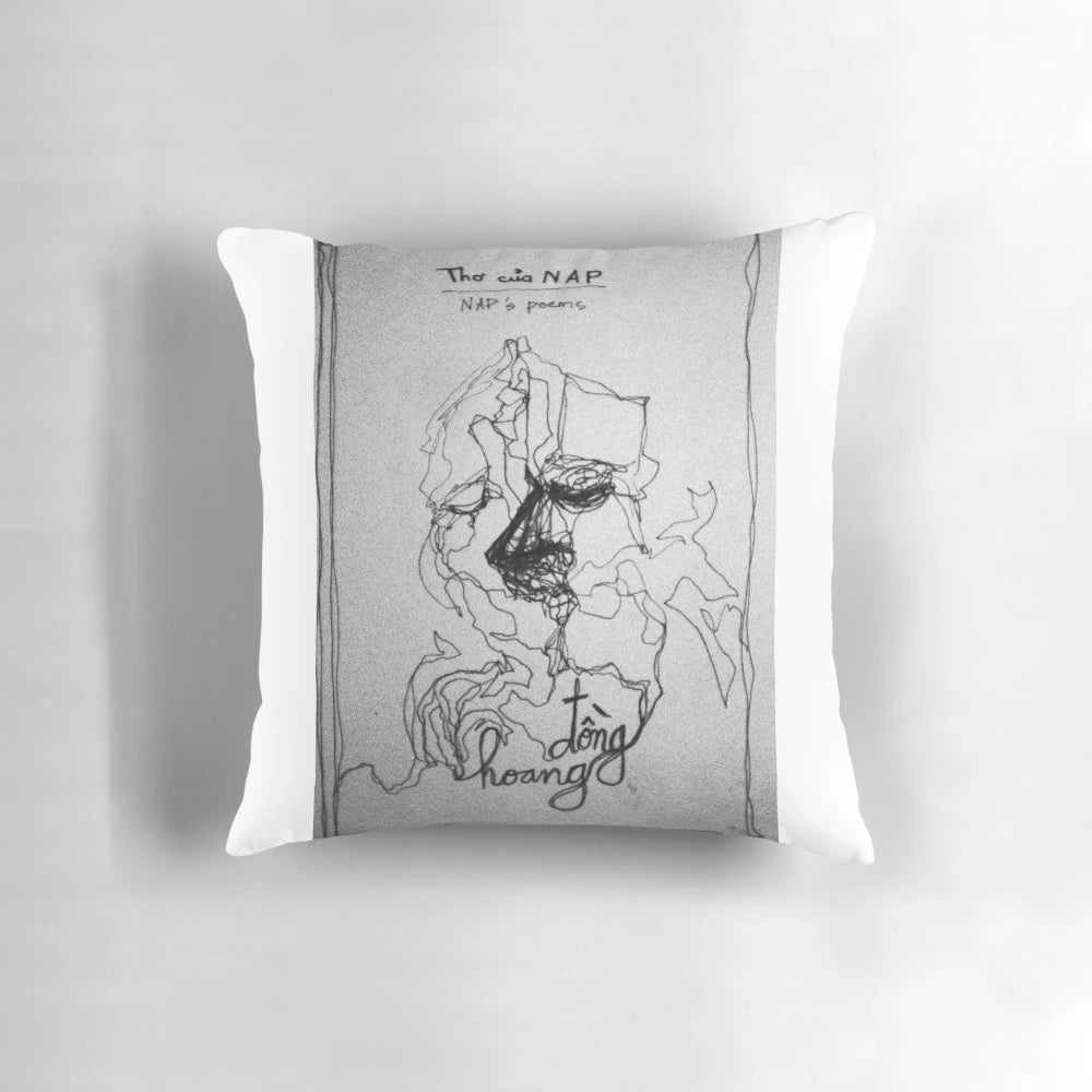 Artful image of a pillow with the title "Nap's Poems" written on it, inviting readers to explore the emotional and literary world of the poet's work.