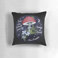 Artistic mushroom-themed pillow symbolizing personal growth and resilience