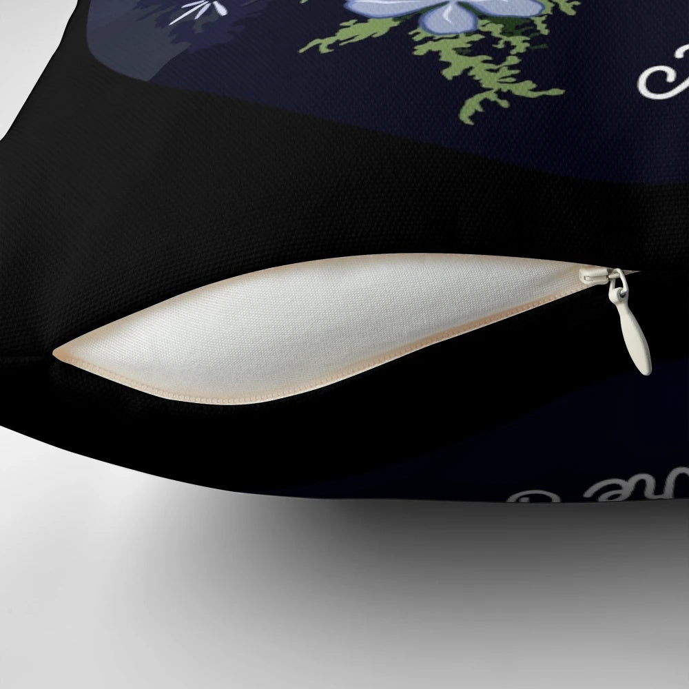 Artistic mushroom-themed pillow symbolizing personal growth and resilience