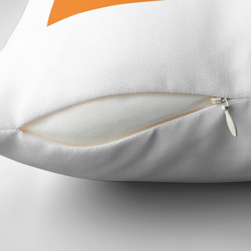 TEMU Addict Pillow, featuring vibrant orange and black colors, perfect for 90s activist adventures