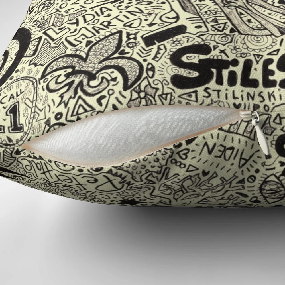 Soft, cozy Teen Wolf-themed pillow featuring pack symbols and characters