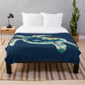 Cozy 3D turtle-shaped plush blanket depicting an underwater world
