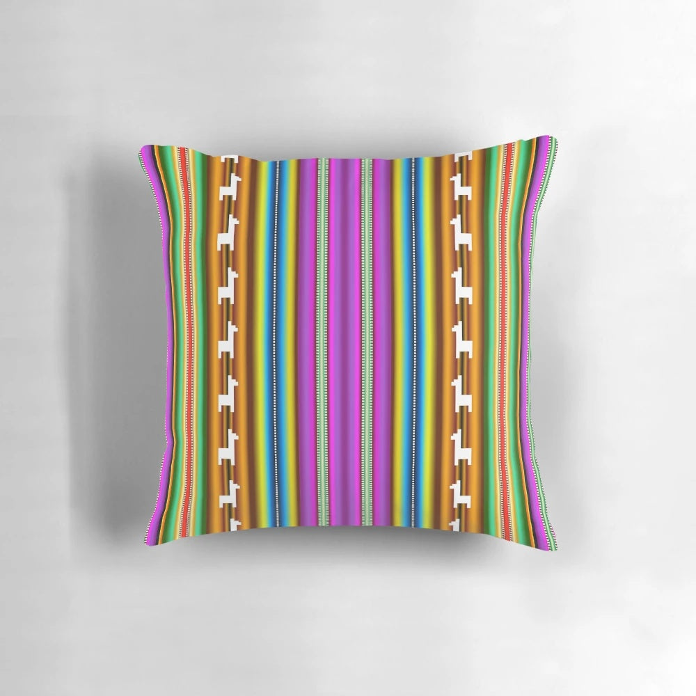 Colorful Peruvian mantle or cloak with vibrant patterns and textures