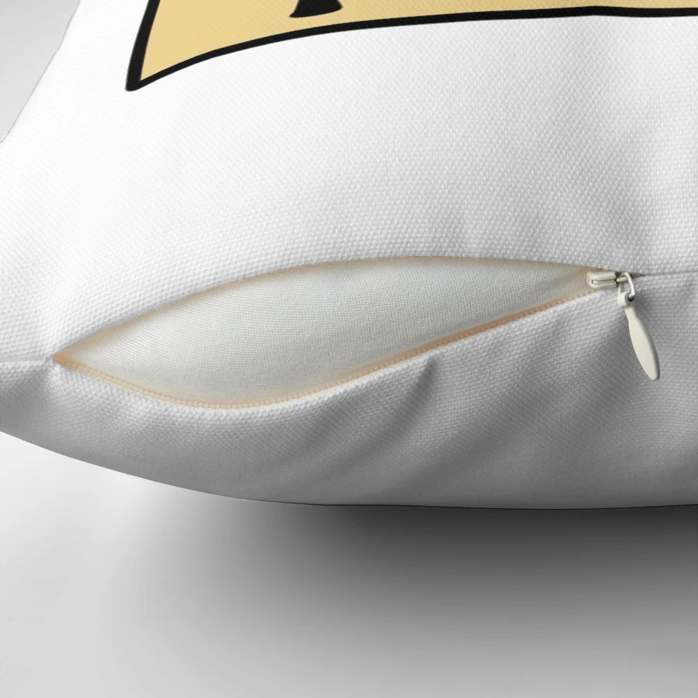 Beige frog pillow with speckled patterns, showcasing a message to dismantle the patriarchy.