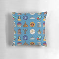Colorful Pillow Featuring Disney Ride Icons and Designs